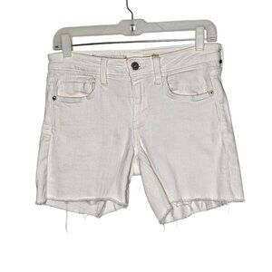 Pilcro & The Letterpress Anthropologie Womens Mid-Rise Slim White Denim Short 27